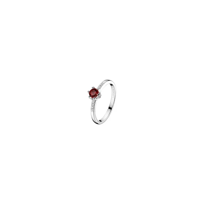 Achille engagement ring white gold ruby diamonds | LEPAGE