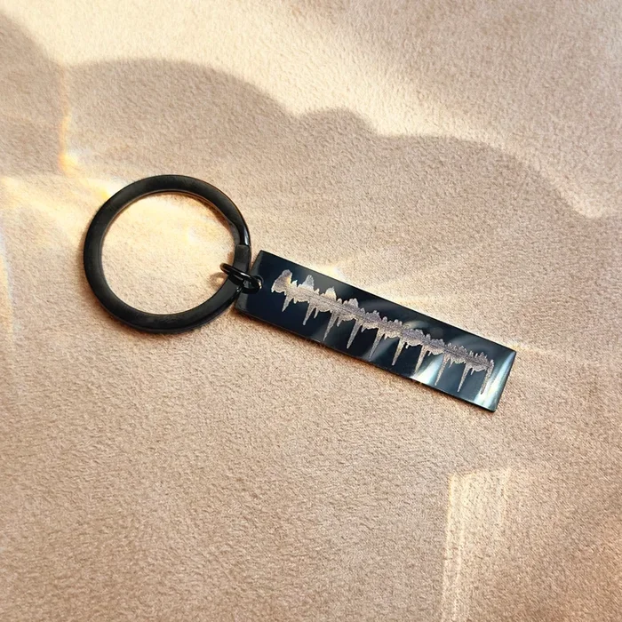 Actual Baby’s Heartbeat Engraved Rectangle Keychain, Child’s Doppler, Sonogram Image, Mother’s Day Gift, Father’s Day, Custom Engraved Photo Keychain