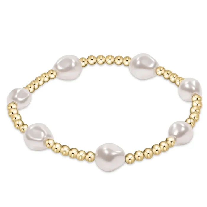 Admire Gold 3mm Bead Bracelet – Pearl