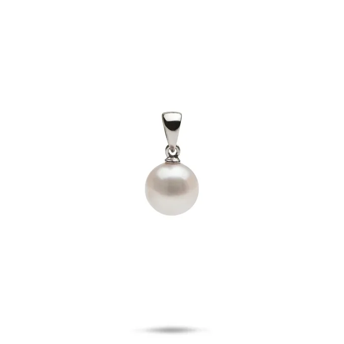 Akoya White Pearl Pendant in White Gold – 8mm