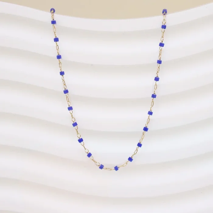 Amaya chain blue Miyuki beads gold-plated