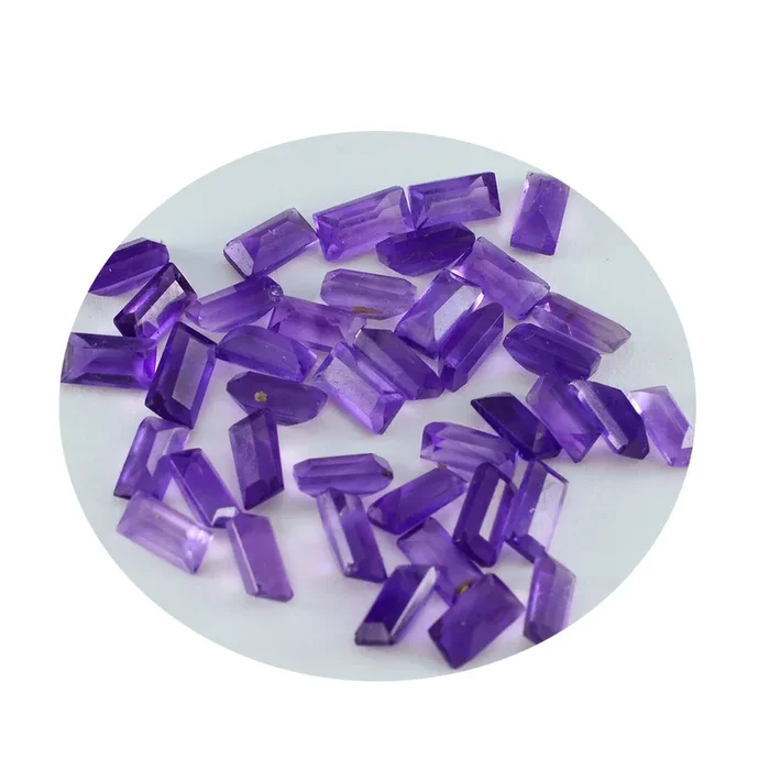 Amethyst 10PC Tiny 2.5×5 MM Baguette Faceted Purple Brilliant Semi Precious Loose Gems