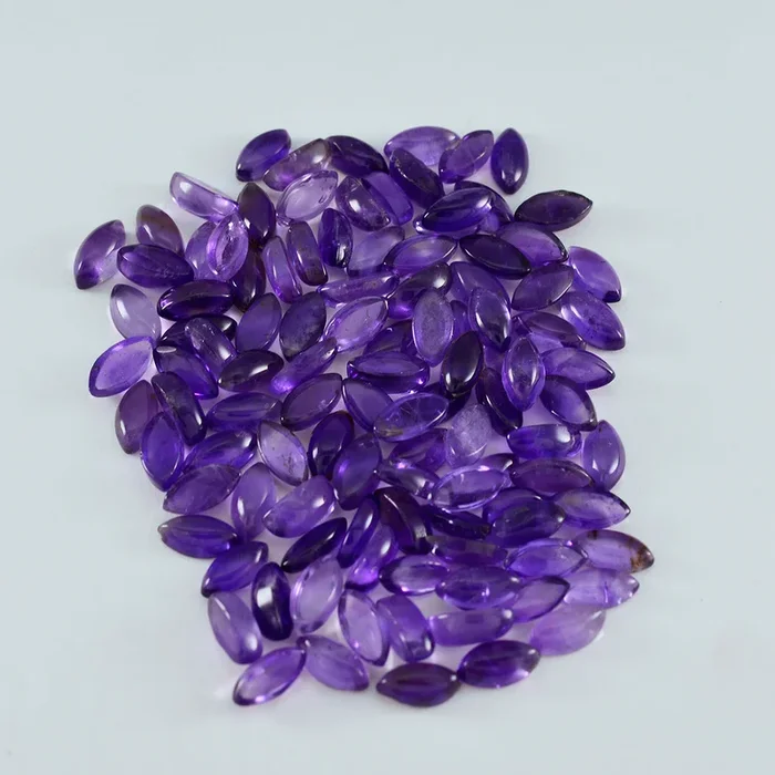Amethyst 10PC Tiny 3×6 MM Marquise Cabochon Purple Lustrous semi Precious Semi Precious Gemstone