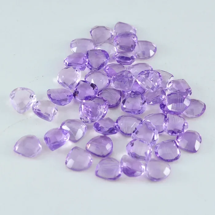 Amethyst 1PC Medium 9×9 MM Heart Faceted Purple Lustrous Semi Precious Loose Gemstone