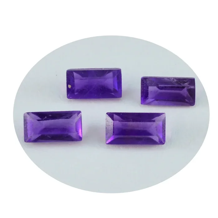 Amethyst 1PC Small 6×12 MM Baguette Faceted Purple Luster Semi Precious Loose Gems