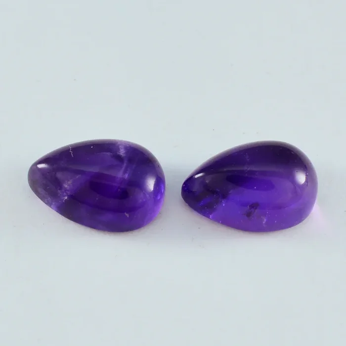 Amethyst 1PC Small 7×9 MM Pear Cabochon Purple Shine semi Precious Precious Gemstone