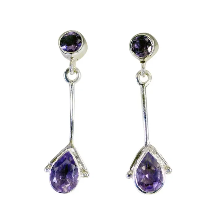 Amethyst African Patricia multiple Stud Purple 925 Sterling Silver Earring