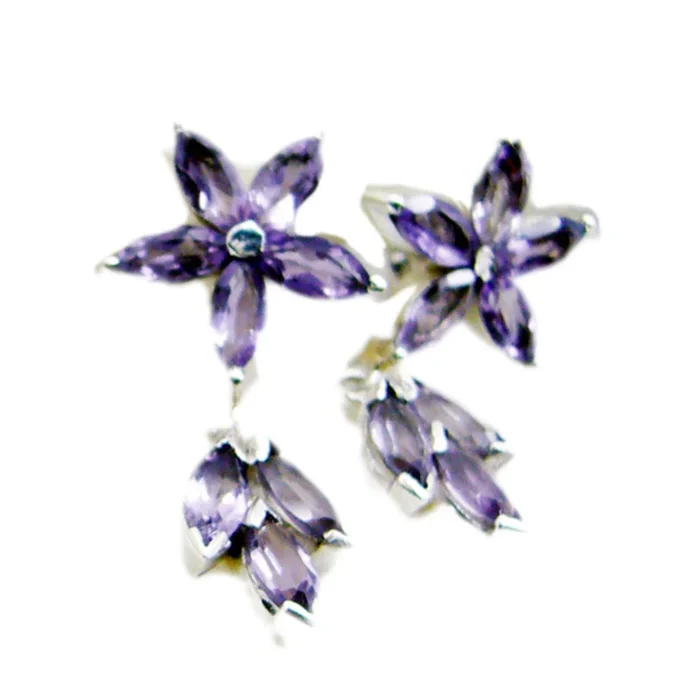 Amethyst American Agustina multiple Stud Purple Sterling Silver Earring