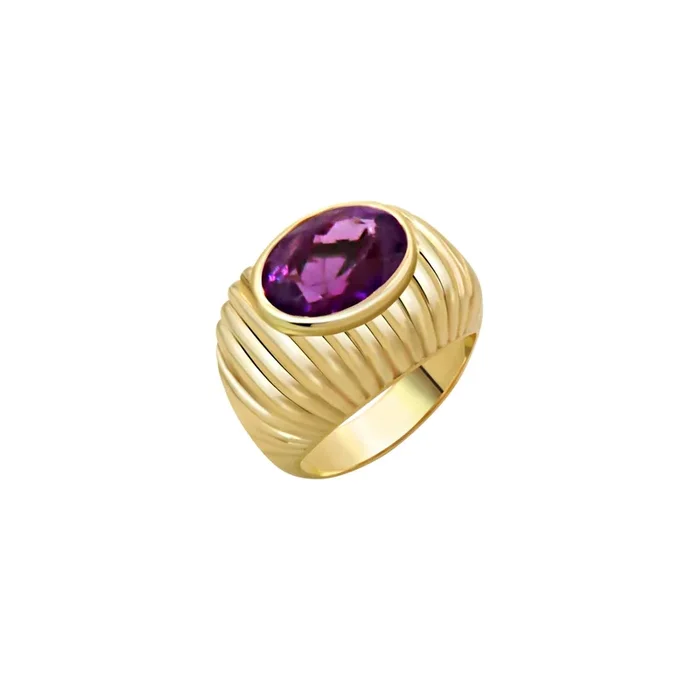 Amethyst Clau Ring in 18K Yellow Gold