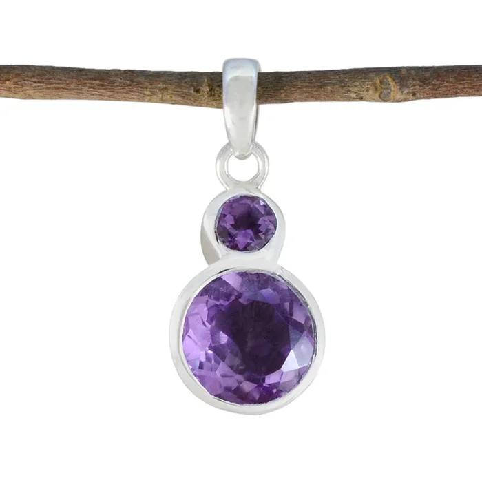 Amethyst Dainty Latin American Sterling Silver Toi et Moi Charlotte valentine Purple Pendant Jewellery