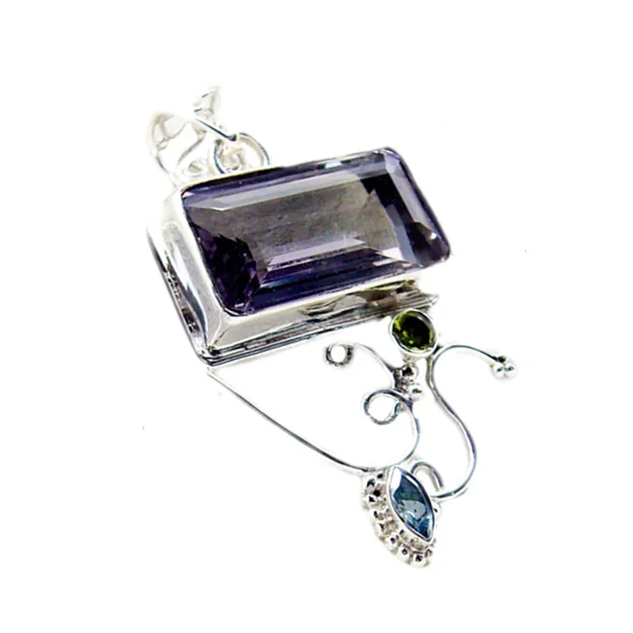 Amethyst Edgy Moroccan 925 Silver Trilogy Cecilia Luxurious Purple Pendant Jewelry