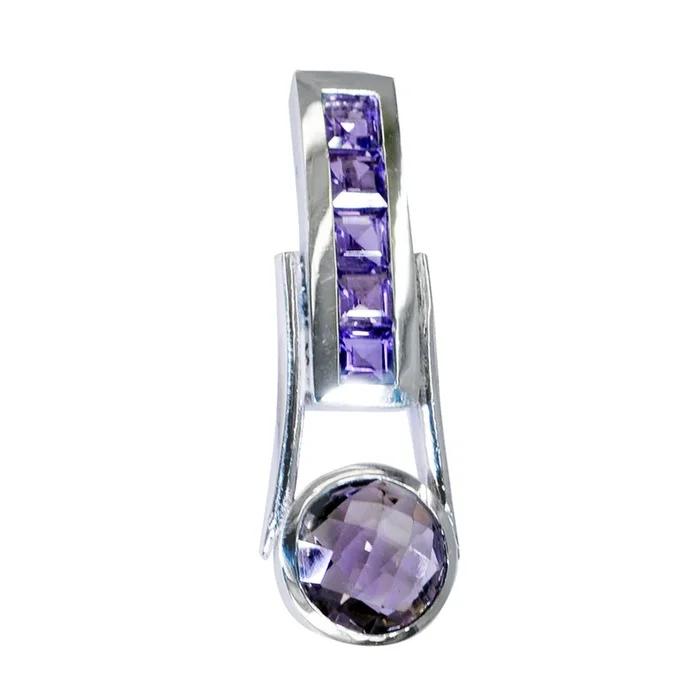 Amethyst Eye-catching Mexican Sterling Silver multiple Autumn Glamorous Purple Pendant Jewellery