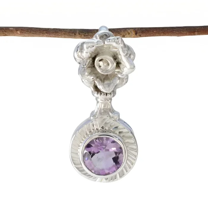 Amethyst Eye-catching Spanish 92.5 Silver Solitaire Cecilia Romantic Purple Pendant Jewellery