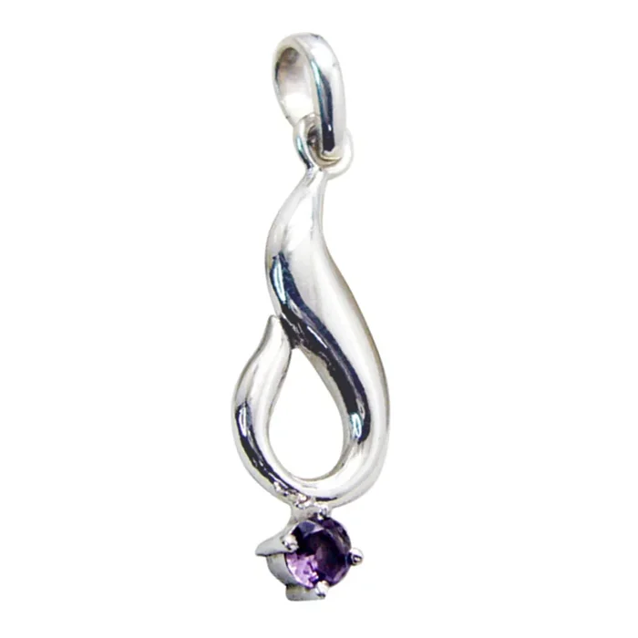 Amethyst Featherlight French 925 Silver Solitaire Julieta Cocktail Purple Pendant Jewelry