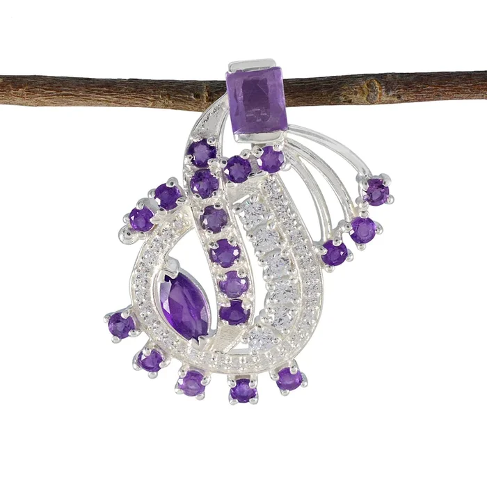 Amethyst Featherlight Middle Eastern 925 Silver multiple Camila Trendy Purple Pendant Jewelry