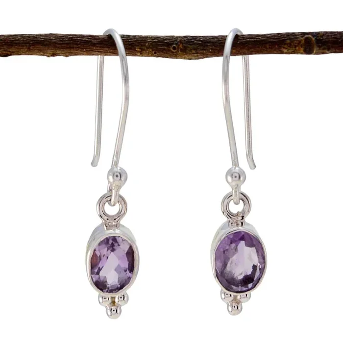 Amethyst French Chloe multiple Dangle Purple 925 Sterling Silver Earring