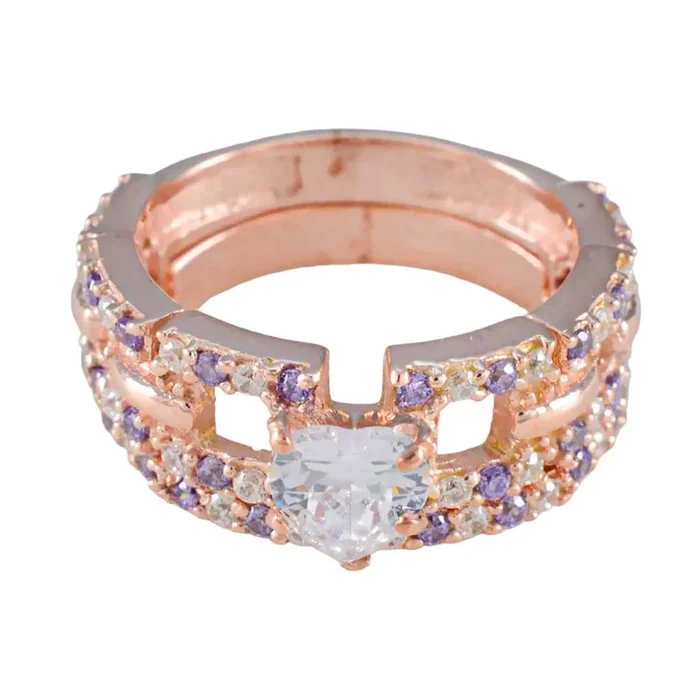 Amethyst Halo Korean Sterling Silver Purple Gemstones Minimal Romantic Ring Jewelry