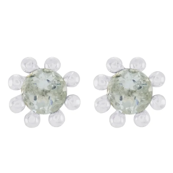 Amethyst Japanese Florencia Solitaire Stud Purple 925 Silver Earring