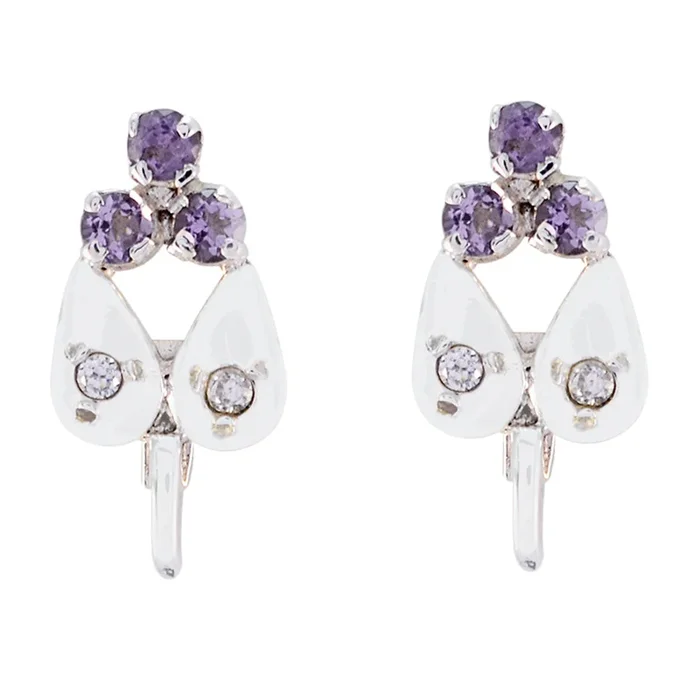 Amethyst Latin American Camila multiple Stud Purple 925 Silver Earring