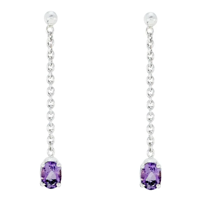 Amethyst Mexican Evelyn Solitaire Stud Purple 92.5 Silver Earring
