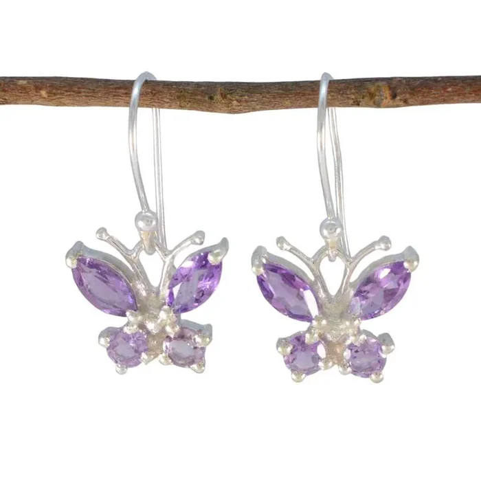 Amethyst Moroccan Lucy multiple Dangle Purple Silver Earring