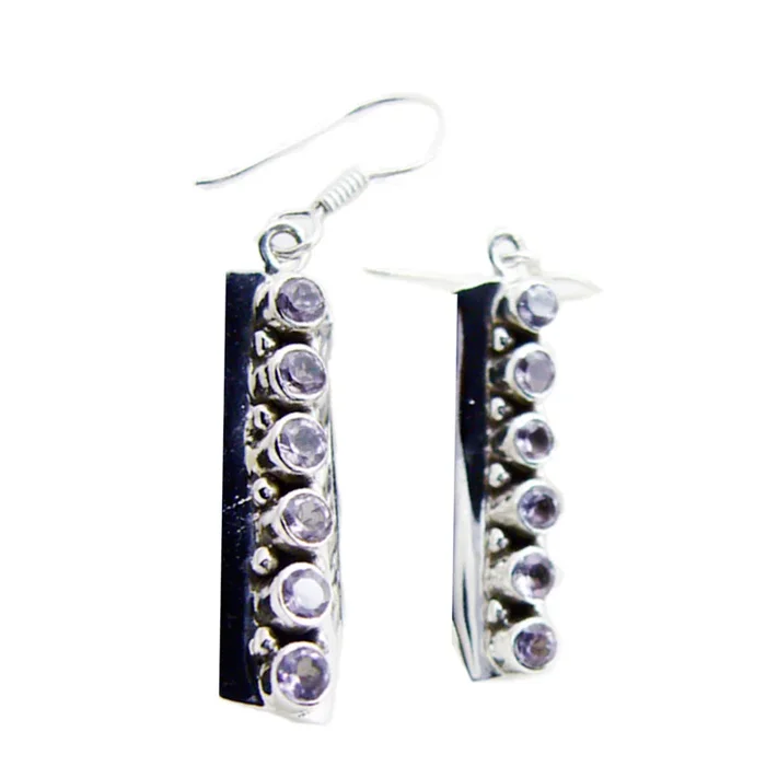 Amethyst Russian Stella multiple Dangle Purple 925 Silver Earring