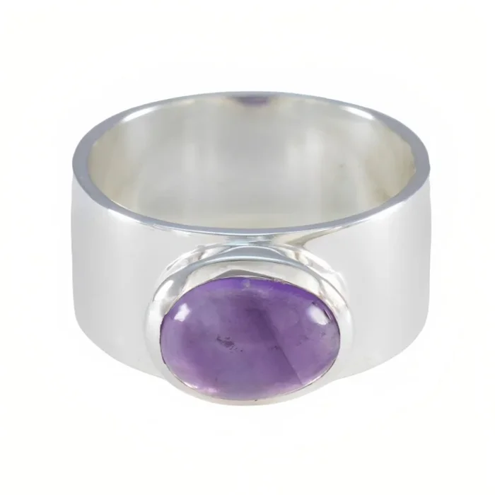 Amethyst Solitaire African 925 Silver Purple Gems Versatile Armor Band Jewelry