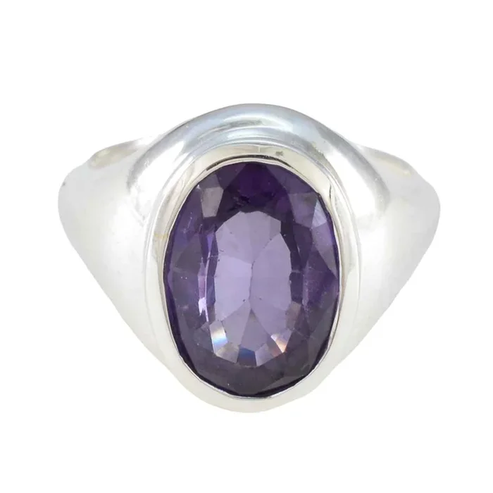 Amethyst Solitaire African 925 Sterling Silver Purple Gemstone Eye-catching valentine Ring Jewellery