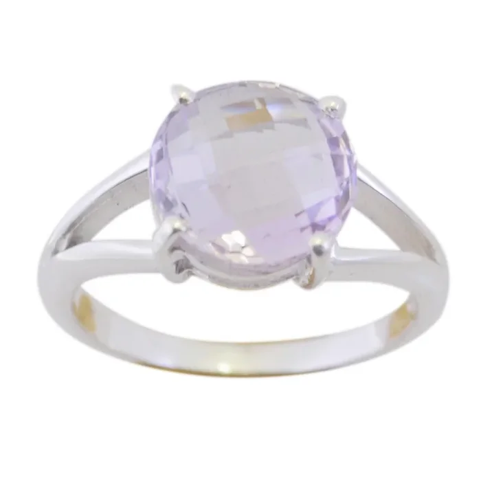 Amethyst Solitaire American Sterlings Silver Purple Gemstones Whisper-thin Trendy Ring Jewelry