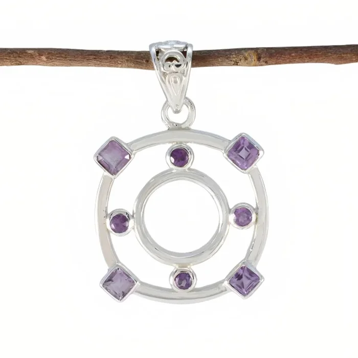 Amethyst Statement Latin American Sterling Silver multiple Ida propsel Purple Pendant Jewellery