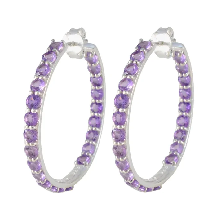 Amethyst Turkish Scarlett multiple Stud Purple 925 Silver Earring