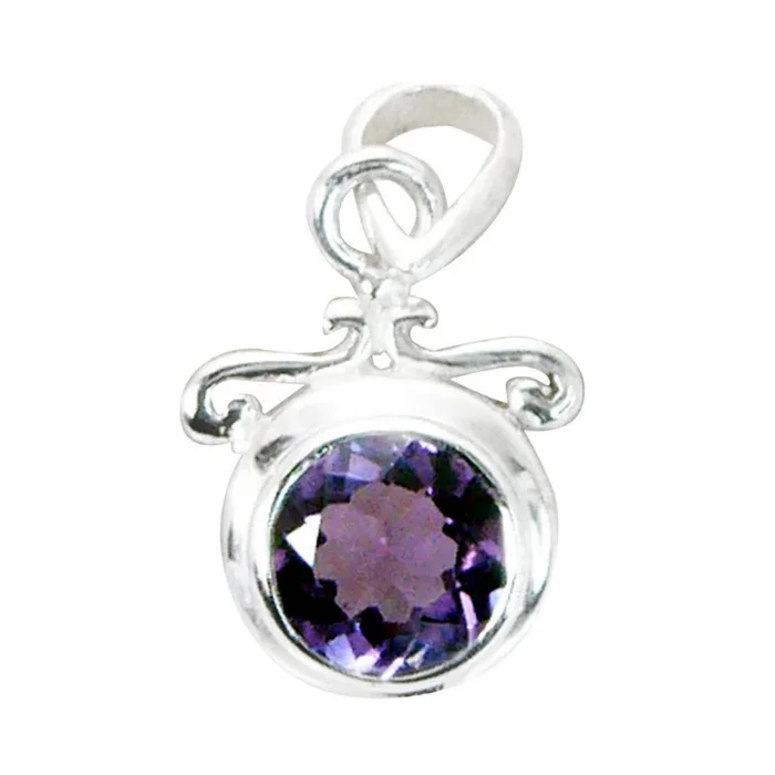 Amethyst Whisper-thin French Silver Solitaire Isabella Cocktail Purple Pendant Jewelry