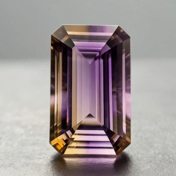 Ametrine 1PC Medium 7×14 MM Baguette Faceted Multicolor Brilliant Semi Precious Loose Gemstones