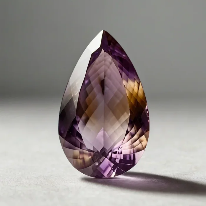 Ametrine 1PC Small 6×8 MM Pear Faceted Multicolor Fiery Semi Precious Gems