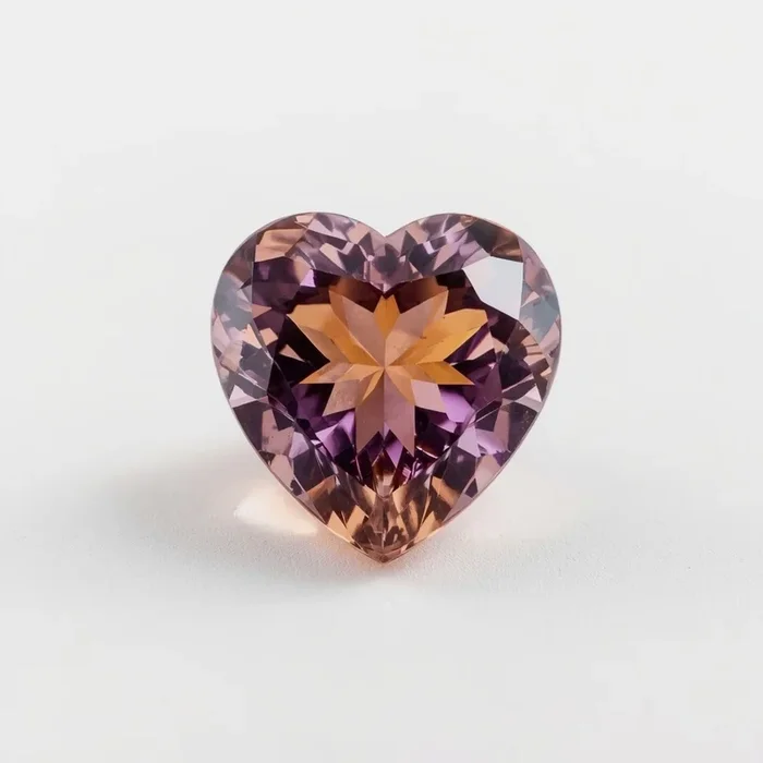 Ametrine 1PC Tiny 6×6 MM Heart Faceted Multicolor Polished Semi Precious Loose Gems