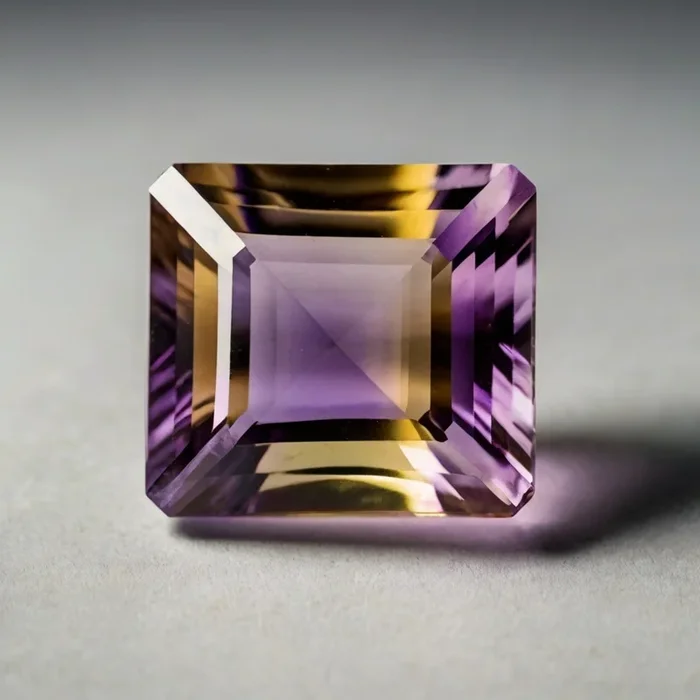 Ametrine 1PC Tiny 6×6 MM Square Faceted Multicolor Polished Semi Precious Loose Gems