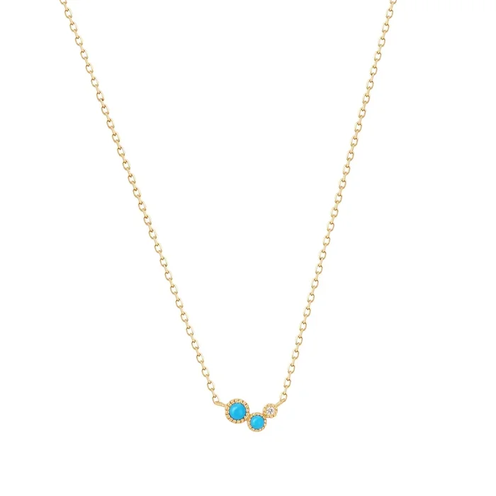 AMIRA | Turquoise & White Sapphire Waterfall Necklace