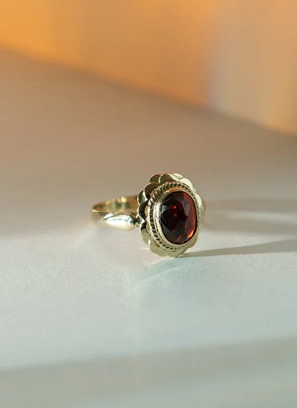 Ana granaat ring 14k goud
