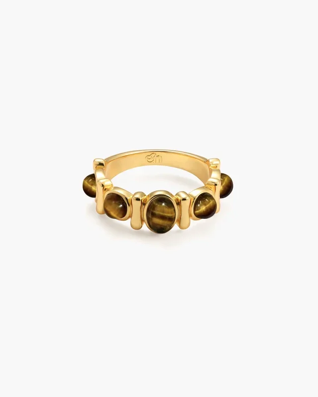 Anillo de banda de ojo de tigre