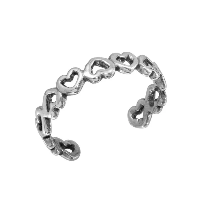 Anillo de dedo ajustable con corazón abierto en plata 925 – TR114-A