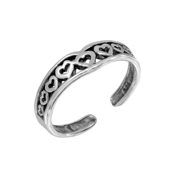 Anillo de dedo ajustable con múltiples corazones en plata 925 – TR221-A