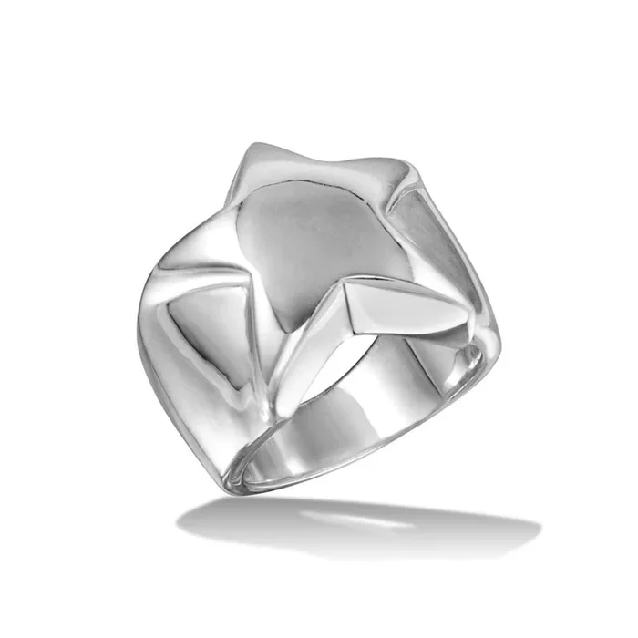 Anillo de estrella de plata de ley 925 pulida – CR00721