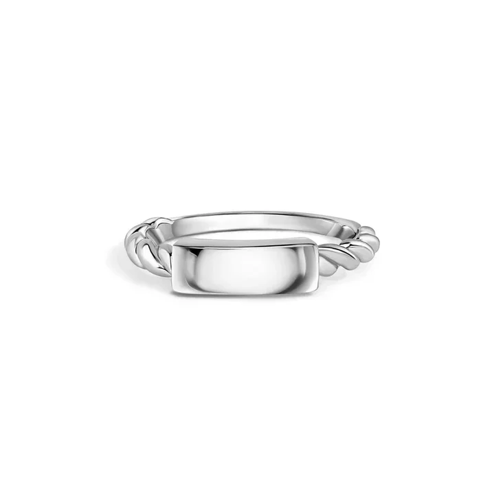 Anillo de plata de ley 925 con diseño de barra y baño de rodio sin níquel – GMR00368