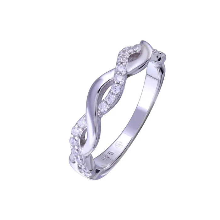 Anillo de plata de ley 925 rodiada con circonitas cúbicas transparentes – BGR01341