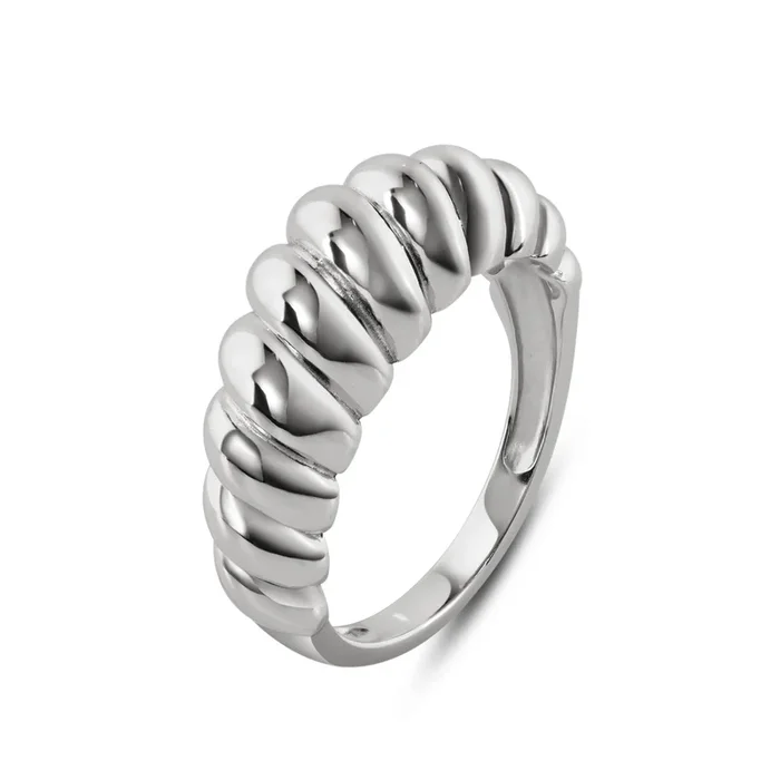 Anillo de plata de ley 925 rodiada con diseño de croissant de 7,9 mm – STR01165RH
