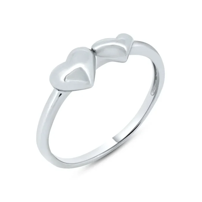 Anillo Doble Corazón Plata Rodiada – GMR00362