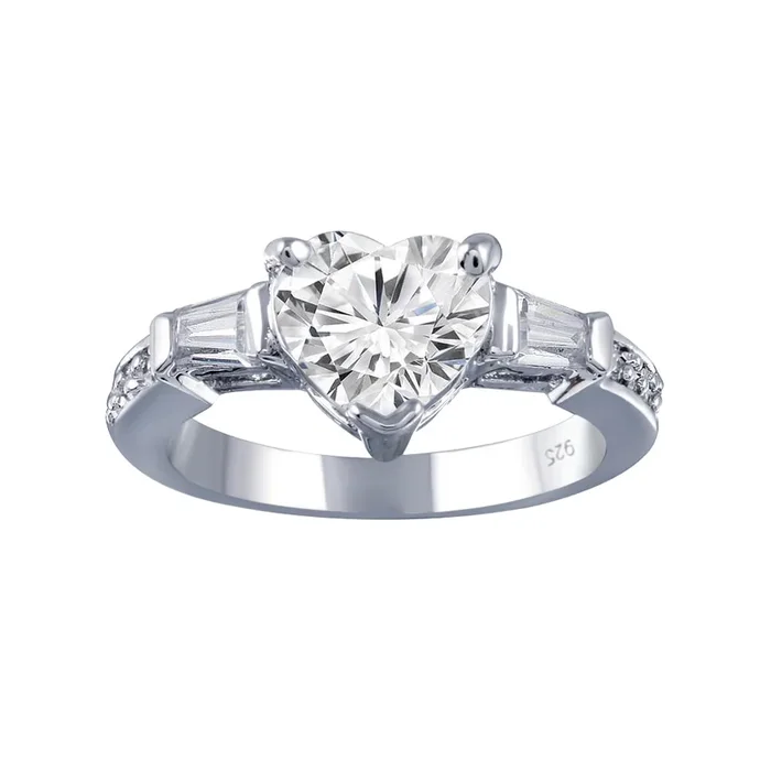 Anillo nupcial de plata de ley 925 rodiada con circonitas cúbicas transparentes – BGR00388