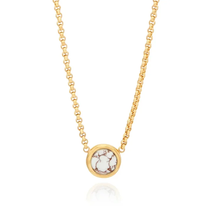 Anna Beck Medium White Buffalo Turquoise Pendant Necklace