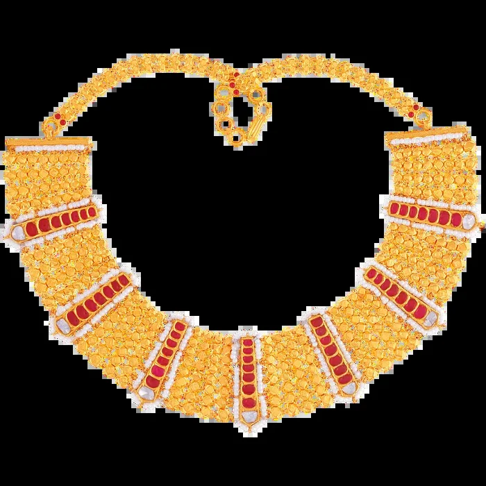 Antique Necklace With Rose Cut Diamond in 22K Gold