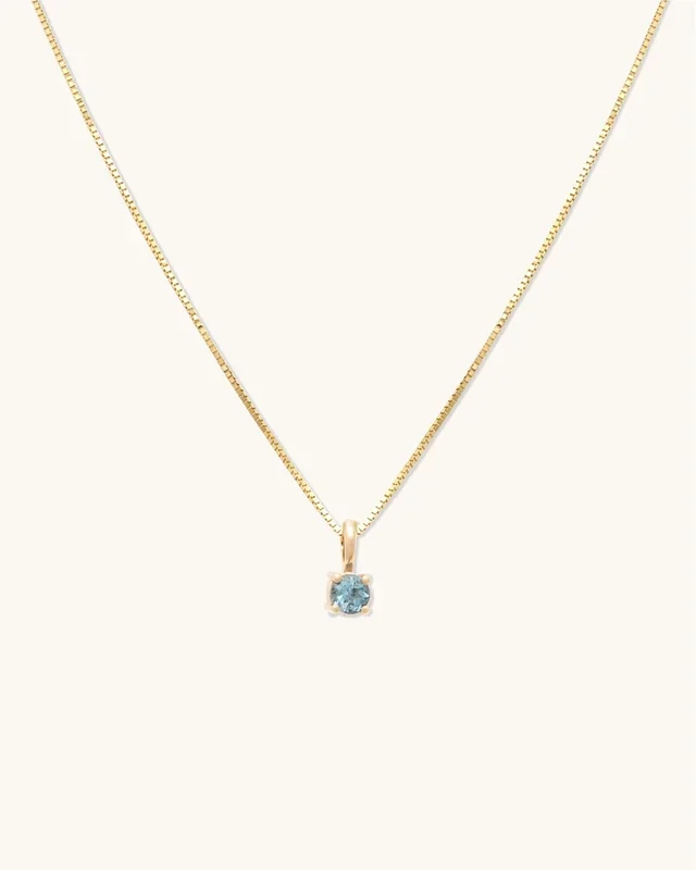 Aquamarine Birthstone Necklace